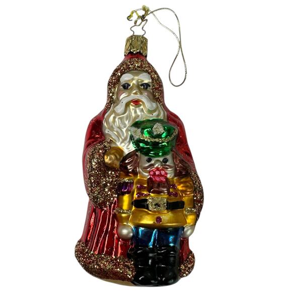 Inge Glas Christmas Ornament Santa Nutcracker Blown Glass German Numbered - Picture 1 of 4